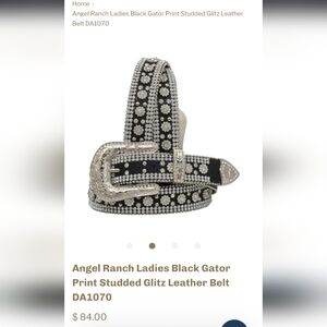 Angel Ranch Black Studded Leather Belt